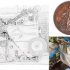 Carta stampata, flyer e modulo continuo con elaborazione grafica e timbri di produzione artigianale con polimero