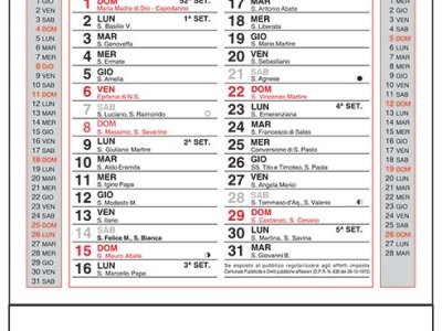 Calendario brandizzabile PB 40 MINI