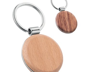 Portachiavi reclamizzabile PE 074 Round Wood